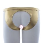 Exposed Ass Underwear Chastity Pants For Men Sex Toys Leather Thong Products Elasticity Yellow Couple Games Anal