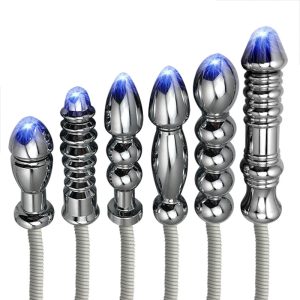 Bi-polar Electro Shock Vaginal Tight Huge Butt Plug Metal Anal Beads Prostate Electrical Stimulation G Spot Medical Sex Toy