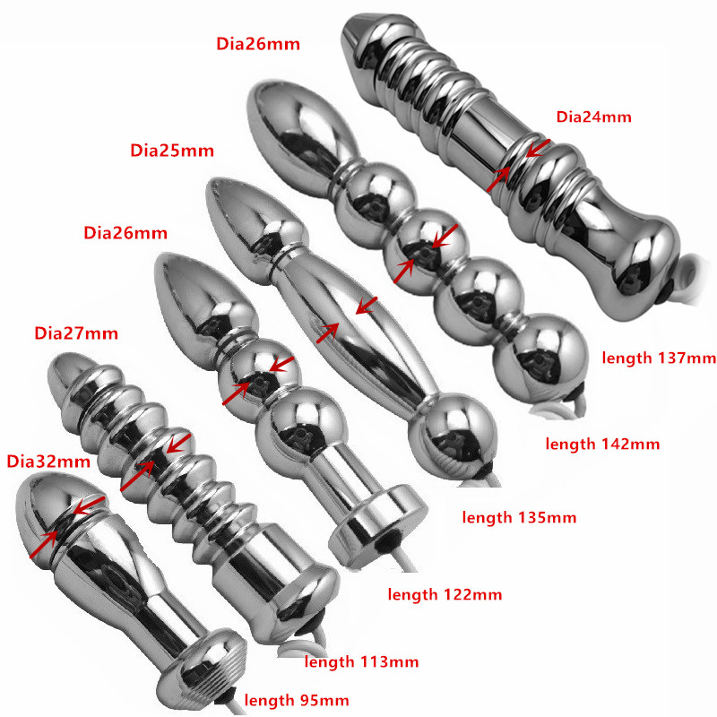 Bipolar Electro Shock Metal Butt Plug Vaginal Tightening Prostate Stimulation Gspot Medical Adult Toy - 1