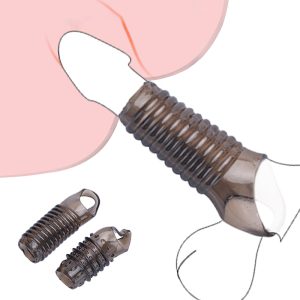 Silicone Reusable Penis Sleeve Strapon Delayed Ejaculation Chastity Device Lock Sperm Erection Sex Toys For Men Shop