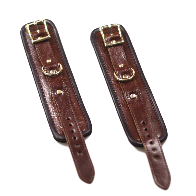 Luxurious Genuine Leather Bdsm Bondage Restraints Erotic Fetish Handcuffs Adult Game Sex Toy For Men Women - 4
