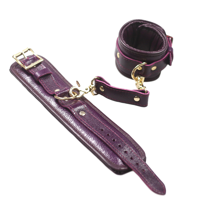 Luxurious Genuine Leather Bdsm Bondage Restraints Erotic Fetish Handcuffs Adult Game Sex Toy For Men Women - 7