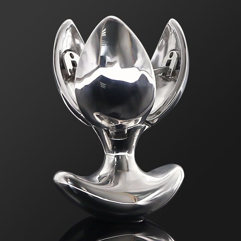 Quality Metal Petal Anal Beads Wearable Butt Plug With Chastity Lock Adult Bdsm Toys For Gay Men - 2