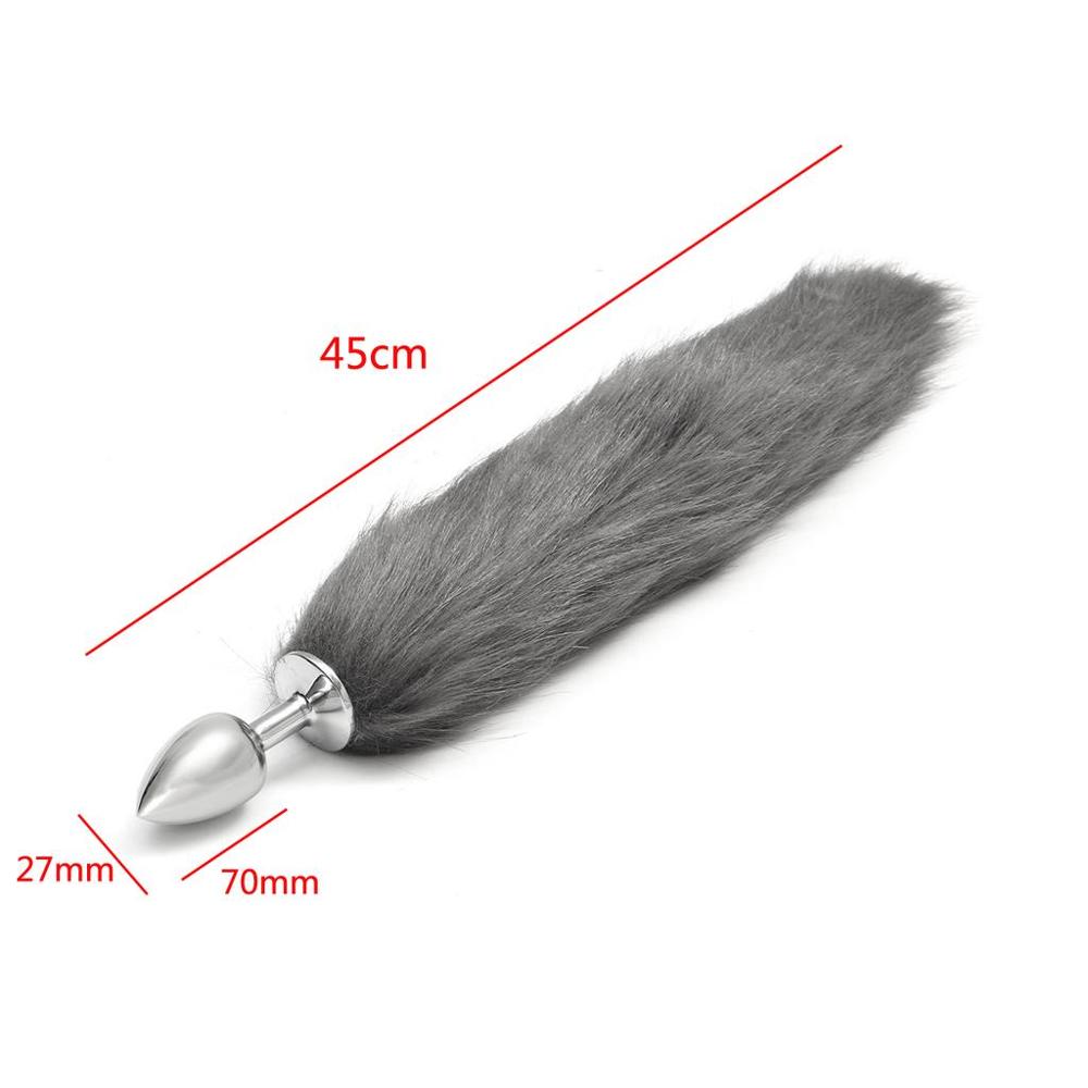 Adult Erotic Cosplay Fox Tail Metal Butt Plug Soft Wild Anal Sex Toy For Flirting - 10