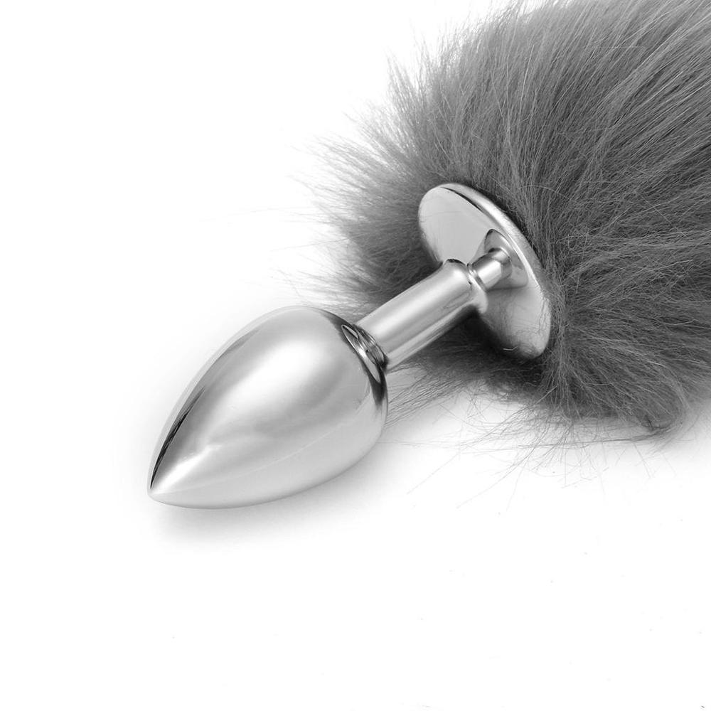 Adult Erotic Cosplay Fox Tail Metal Butt Plug Soft Wild Anal Sex Toy For Flirting - 9