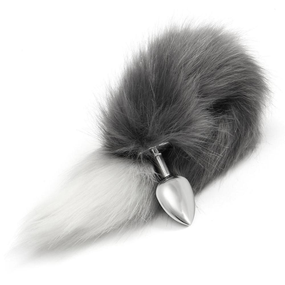 Adult Erotic Cosplay Fox Tail Metal Butt Plug Soft Wild Anal Sex Toy For Flirting - 4