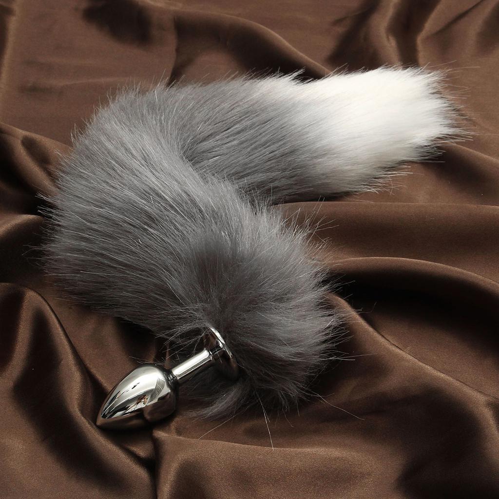 Adult Erotic Cosplay Fox Tail Metal Butt Plug Soft Wild Anal Sex Toy For Flirting - 3