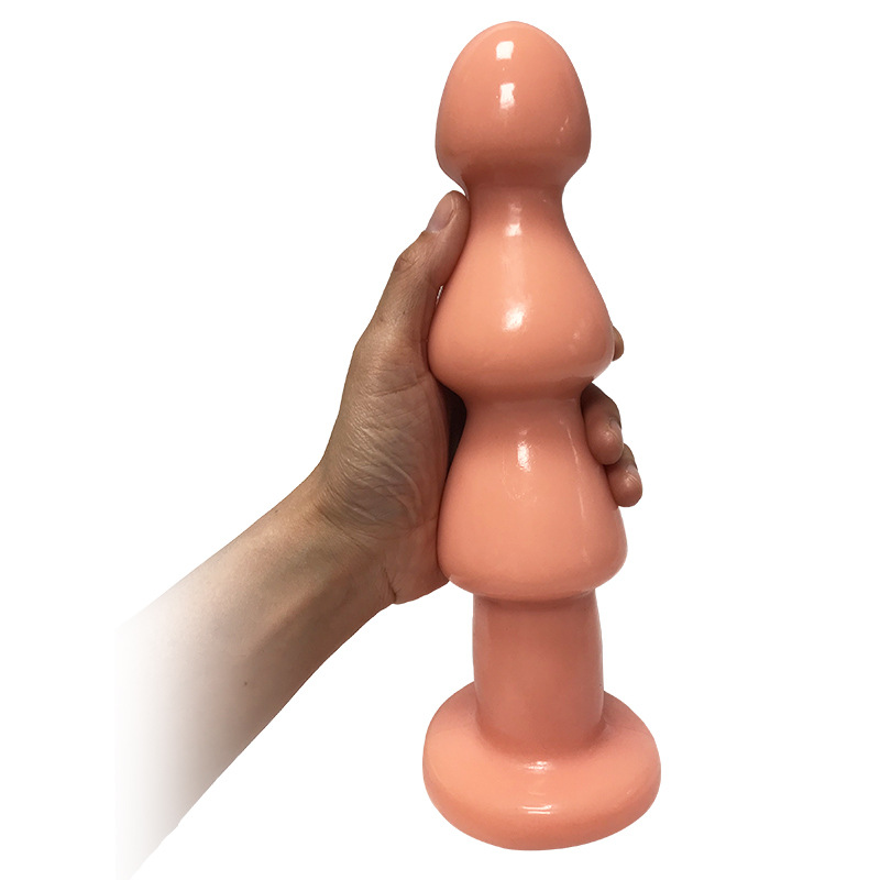 Large Silicone Anal Plug Dildo With Suction Cup Beaded Anus Massager Unisex Sex Toy For Pleasure Stimulation - 1