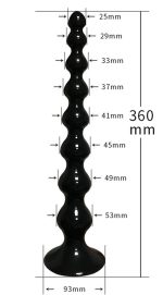 Anal Toy 360mm Super Long Beads Butt Plug Black Dildo Anus Sex Toys For Men Prostate Massage Ass Buttplug - 2