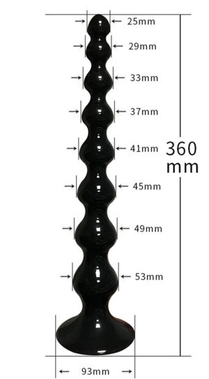 Anal Toy 360mm Super Long Beads Butt Plug Black Dildo Anus Sex Toys For Men Prostate Massage Ass Buttplug - 2