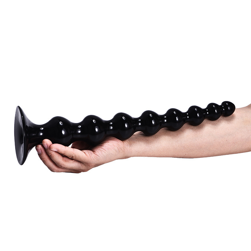 Super Long 360mm Black Anal Beads Prostate Massage Dildo Mens Butt Plug Advanced Sex Toy - 7