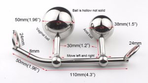 Double Ball Female Vaginal Anal Plug Steel Chastity Belts Rope Hook Sex Toy For Women Locking Belt Hooks Asslock - 2
