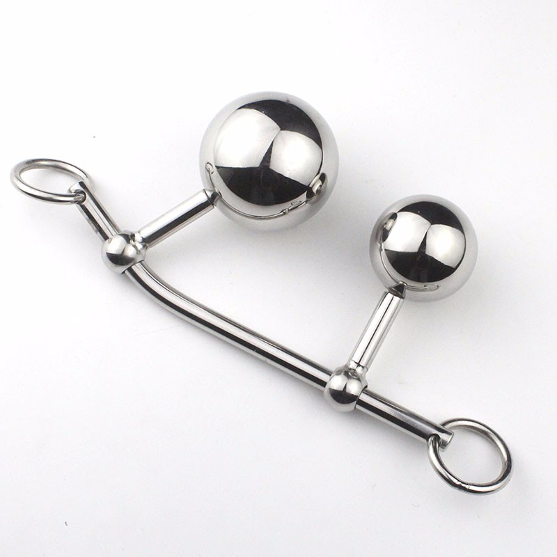 Double Ball Steel Chastity Belt Vaginalanal Plug With Locking Hooks Rope Hook Sex Toy For Women - 6