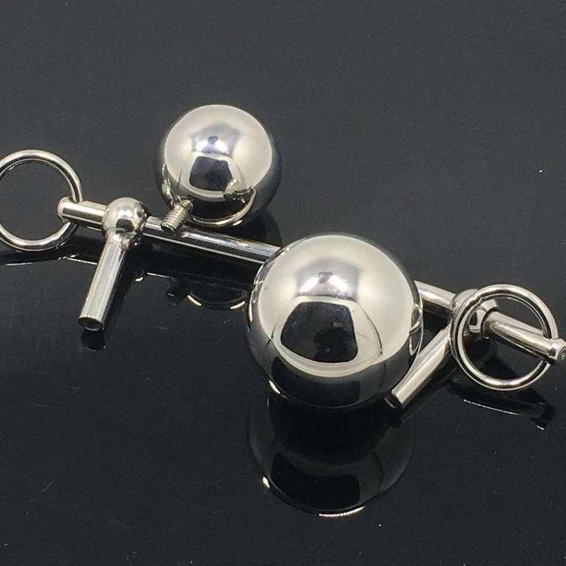 Double Ball Steel Chastity Belt Vaginalanal Plug With Locking Hooks Rope Hook Sex Toy For Women - 3