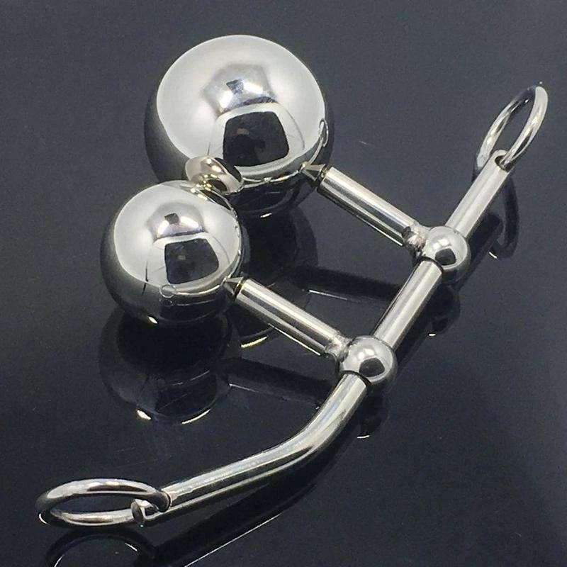 Double Ball Steel Chastity Belt Vaginalanal Plug With Locking Hooks Rope Hook Sex Toy For Women - 2