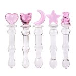 Phallus Vaginal Stimulation Pyrex Glass Dildo Butt Plug With Vibrator Anal Heart Crystal For Women Gay Sex Toy