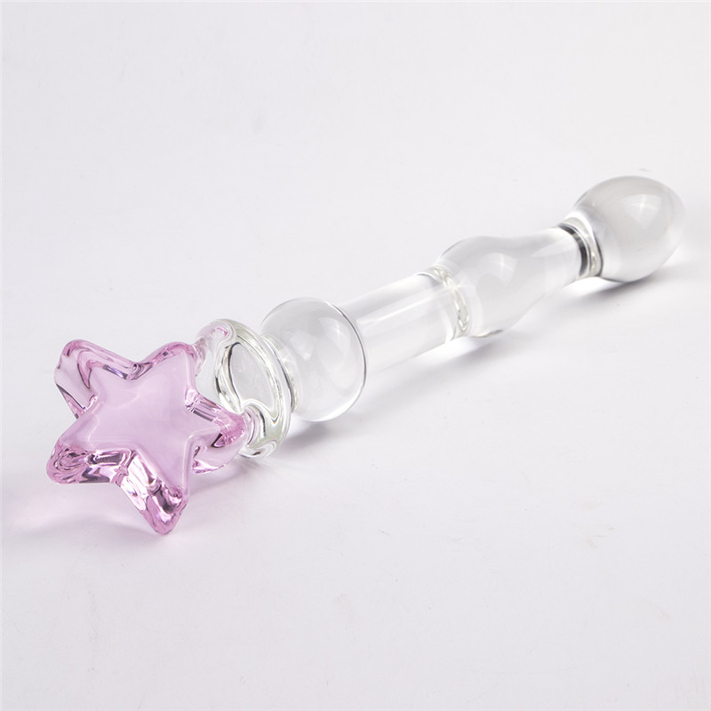 Pyrex Glass Dildo Vibrator Anal Plug Vaginal Stimulator With Crystal Heart Design For Women And Gay Sex Toy - 5