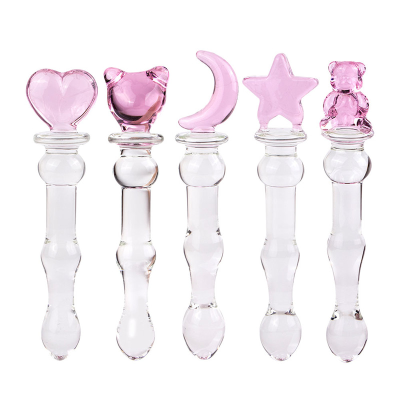 Pyrex Glass Dildo Vibrator Anal Plug Vaginal Stimulator With Crystal Heart Design For Women And Gay Sex Toy - 1