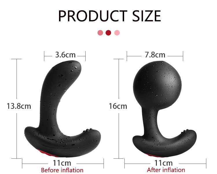 Inflatable Anal Plug With Prostate Massager Vibrator Expansion Pump Unisex Butt Toy - 12