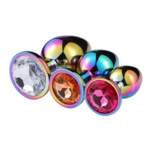 Stainless Steel Jeweled Anal Butt Plugs Trainer Toys Sex Love Games Personal Massager For Women Men Couples Lover - 2