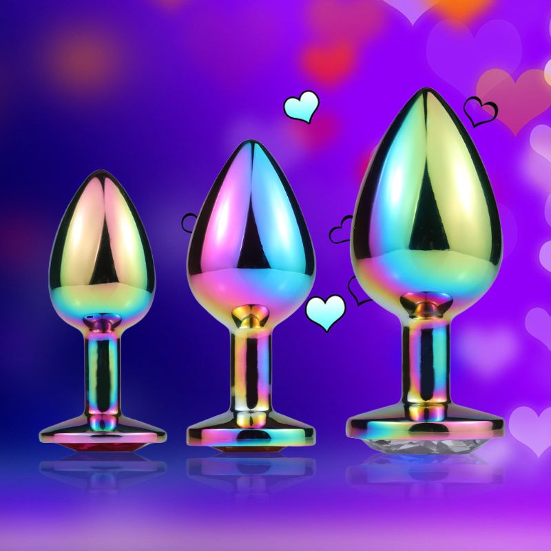 Stainless Steel Crystal Jeweled Anal Butt Plugs Trainer Toys Personal Massager For Men Women Couples - 8