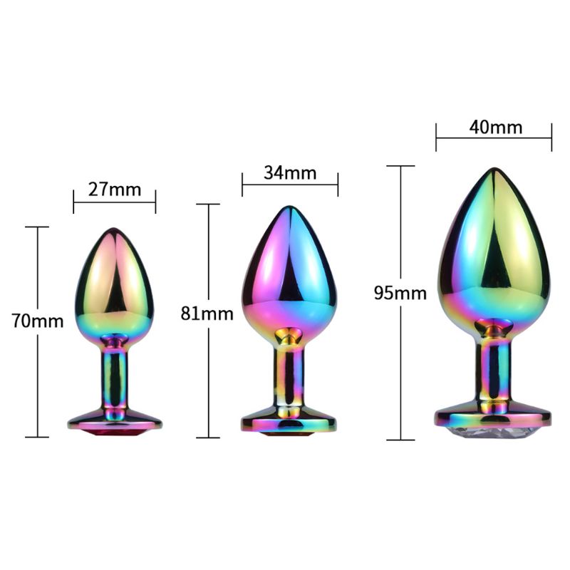 Stainless Steel Crystal Jeweled Anal Butt Plugs Trainer Toys Personal Massager For Men Women Couples - 7
