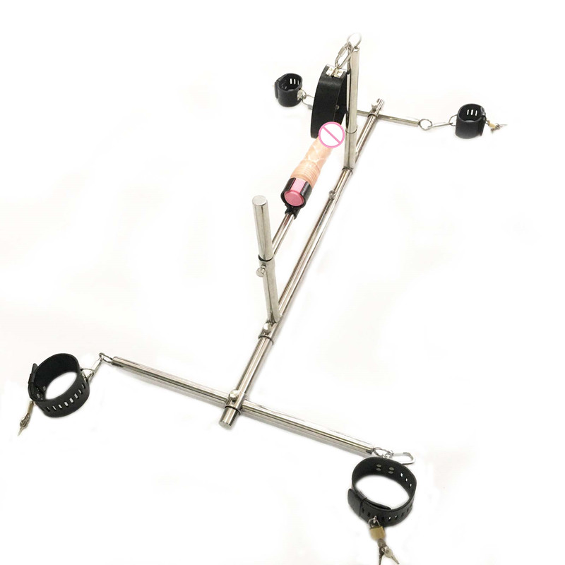 Deluxe Stainless Steel K9 Bondage Frame With Dildo Handcuffs And Collar Shackles For Bdsm Play - 3