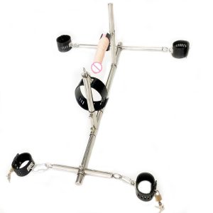 Stainless Steel K9 Restraint Frame With Dildo And Handcuffs Collar Shackles Sex Slaves Bondage Products For Women Men G7-6-127