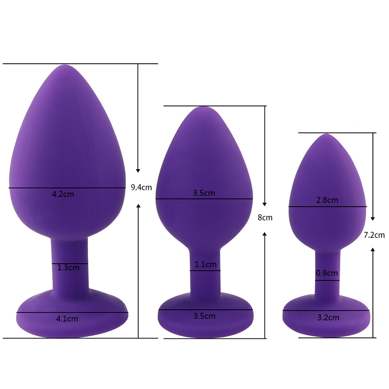 Unisex Large Silicone Anal Trainer Butt Plug 4 Colors Couples Adult Pleasure Toy For Men Women - 9