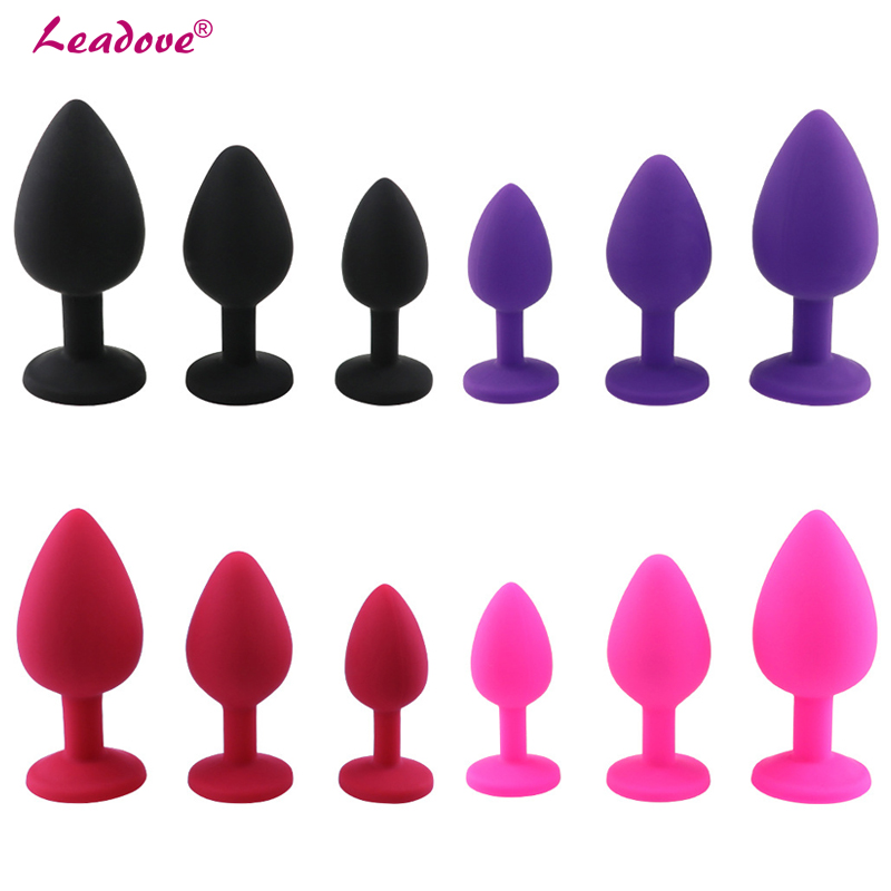 Unisex Large Silicone Anal Trainer Butt Plug 4 Colors Couples Adult Pleasure Toy For Men Women - 2