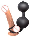 Inflatable Anal Beads With Rings Metal Ball Butt Plug Large Dildo Pump Prostate Massager Adult Sex Toys For Women Men - 5