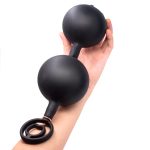 Inflatable Anal Beads With Rings Metal Ball Butt Plug Large Dildo Pump Prostate Massager Adult Sex Toys For Women Men - 3