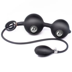 Inflatable Anal Beads With Rings Metal Ball Butt Plug Large Dildo Pump Prostate Massager Adult Sex Toys For Women Men - 2