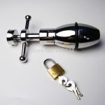 Anal Stretching Open Tool Adult Sex Toy Stainless Steel Plug With Lock Ass - 4
