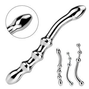 Male Stainless Steel Anal Plug Butt Beads G Spot Wand Prostate Massage Double Dildo Vagina Sex Toys For Man Woman