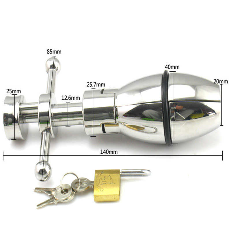 Large Metal Prostate Massager Anal Dildo Unisex Bdsm Chastity Lock Butt Plug Sex Toy For Gay Men Women - 10