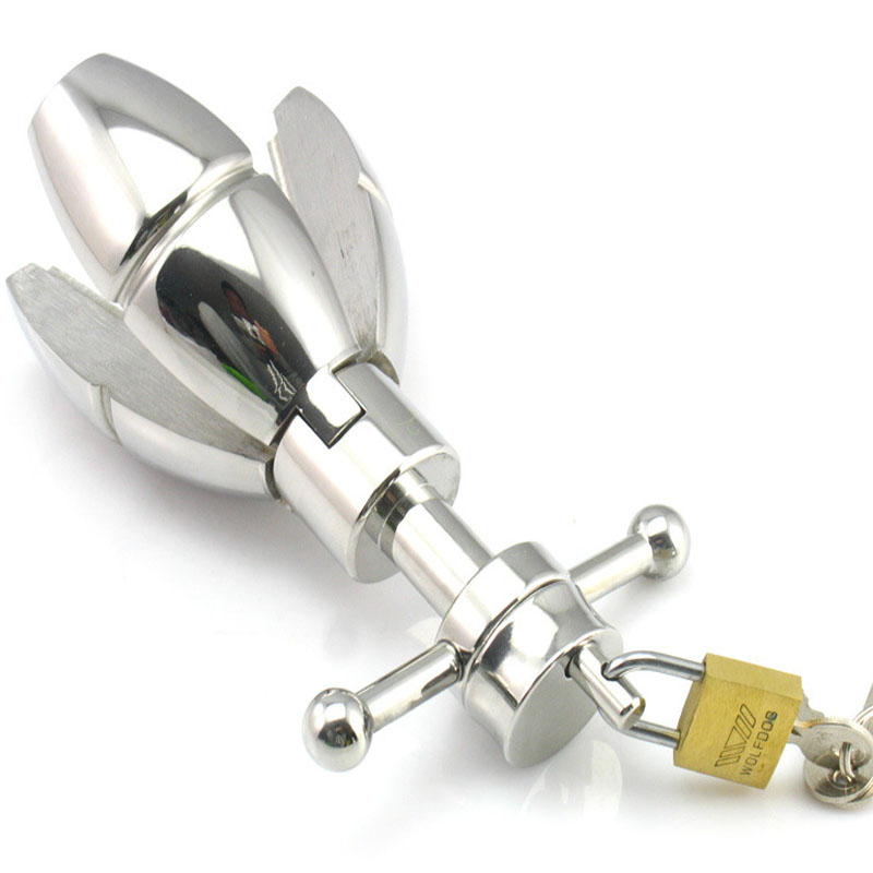 Large Metal Prostate Massager Anal Dildo Unisex Bdsm Chastity Lock Butt Plug Sex Toy For Gay Men Women - 8