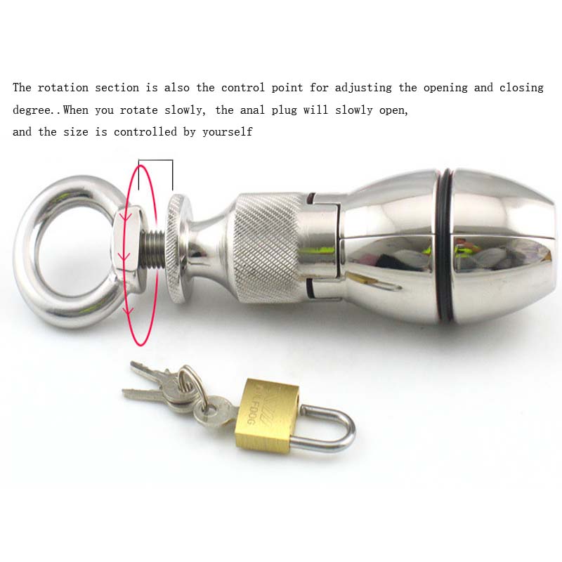 Large Metal Prostate Massager Anal Dildo Unisex Bdsm Chastity Lock Butt Plug Sex Toy For Gay Men Women - 6