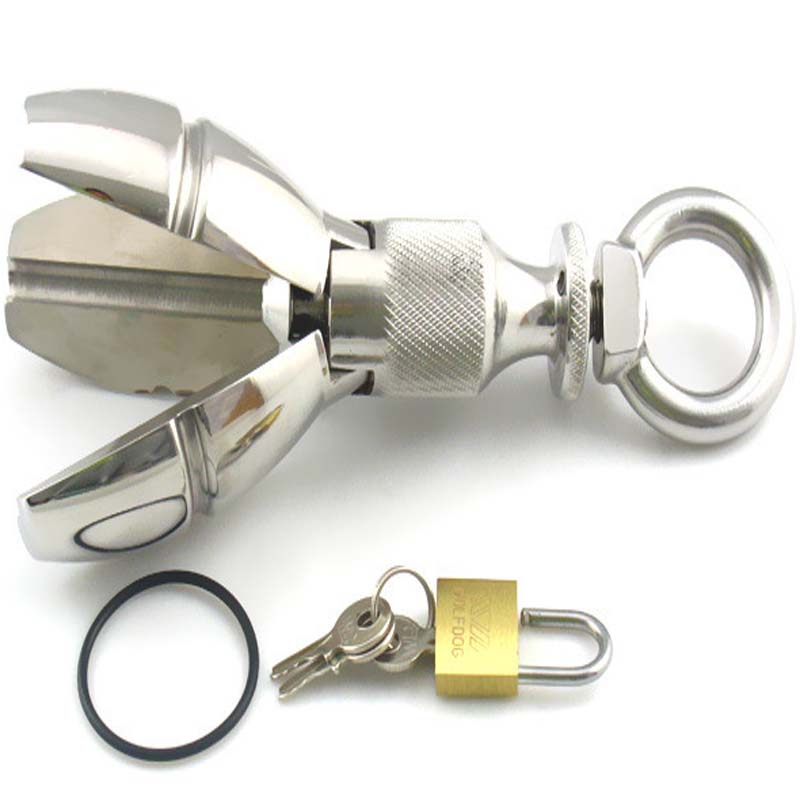 Large Metal Prostate Massager Anal Dildo Unisex Bdsm Chastity Lock Butt Plug Sex Toy For Gay Men Women - 3