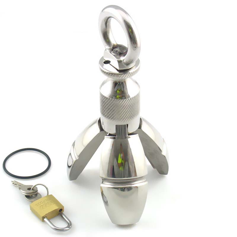 Large Metal Prostate Massager Anal Dildo Unisex Bdsm Chastity Lock Butt Plug Sex Toy For Gay Men Women - 2