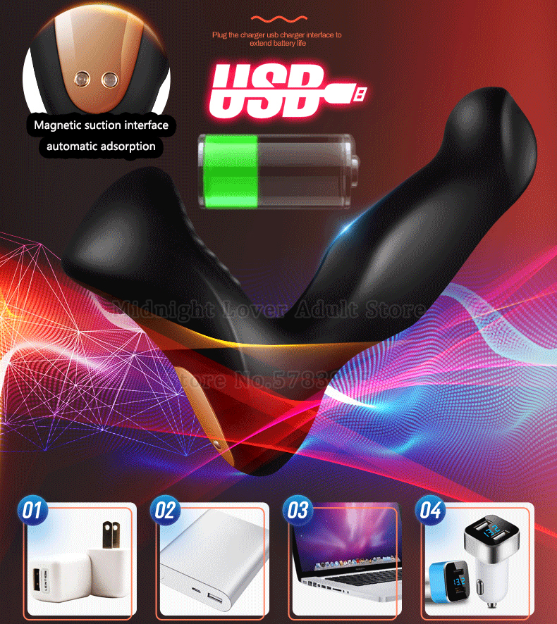 Remote Control Prostate Vibrator Telescopic Anal Massager Vibrating Butt Plug Male Masturbation Gay Sex Toy - 10