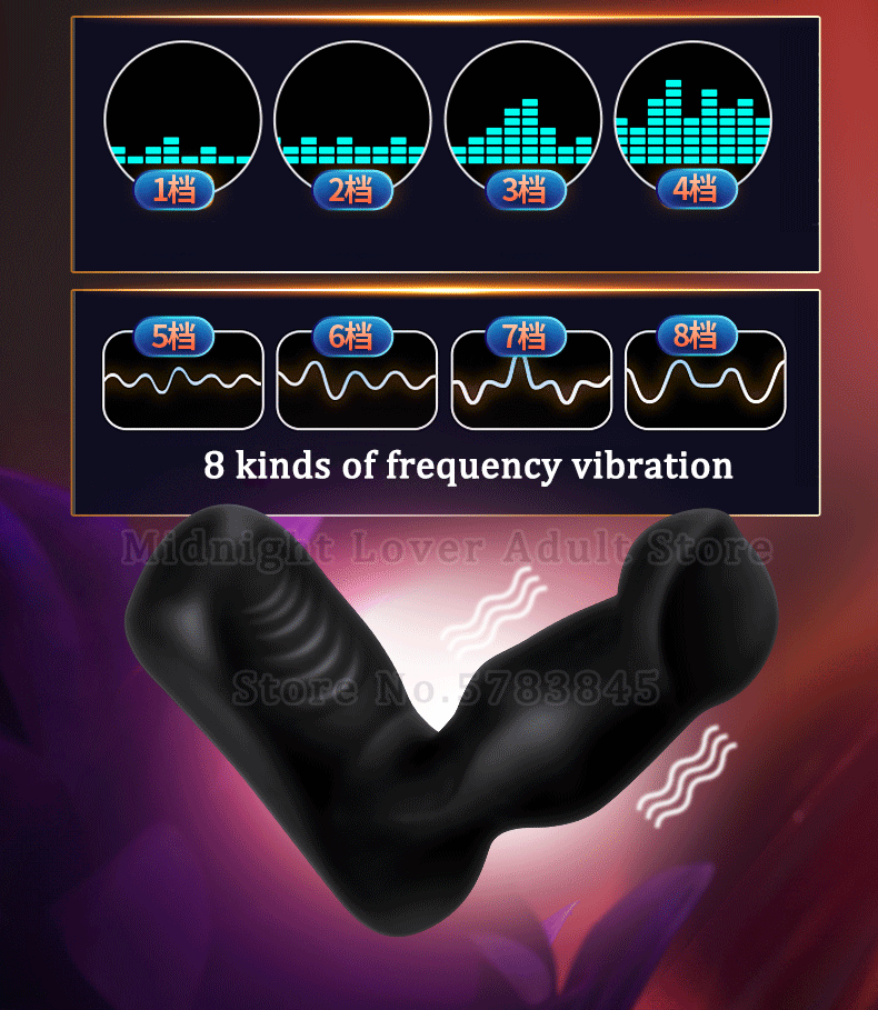 Remote Control Prostate Vibrator Telescopic Anal Massager Vibrating Butt Plug Male Masturbation Gay Sex Toy - 4