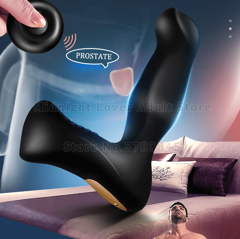 Remote Control Prostate Vibrator Telescopic Anal Massager Vibrating Butt Plug Male Masturbation Gay Sex Toy - 1