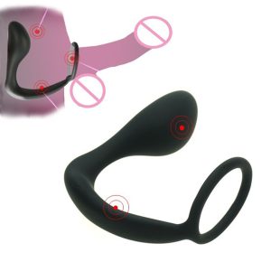 Male Prostate Massager Silicone Anal Butt Plug G-point Stimulator Waterproof With Ring Adult Erotic Sex Toys For Men Gays
