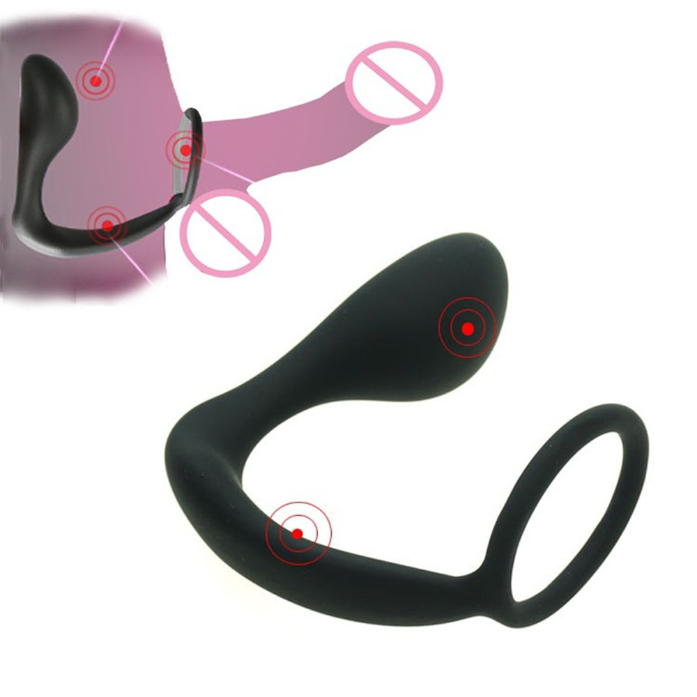 Waterproof Silicone Prostate Massager Gpoint Anal Butt Plug With Ring Adult Erotic Toy For Men - 1