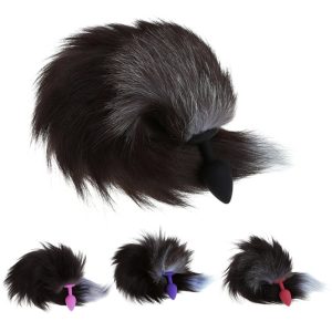 Anal Sex Toys Funny Love Faux Fox Tail Butt Plug Sexy Romance Adult Games