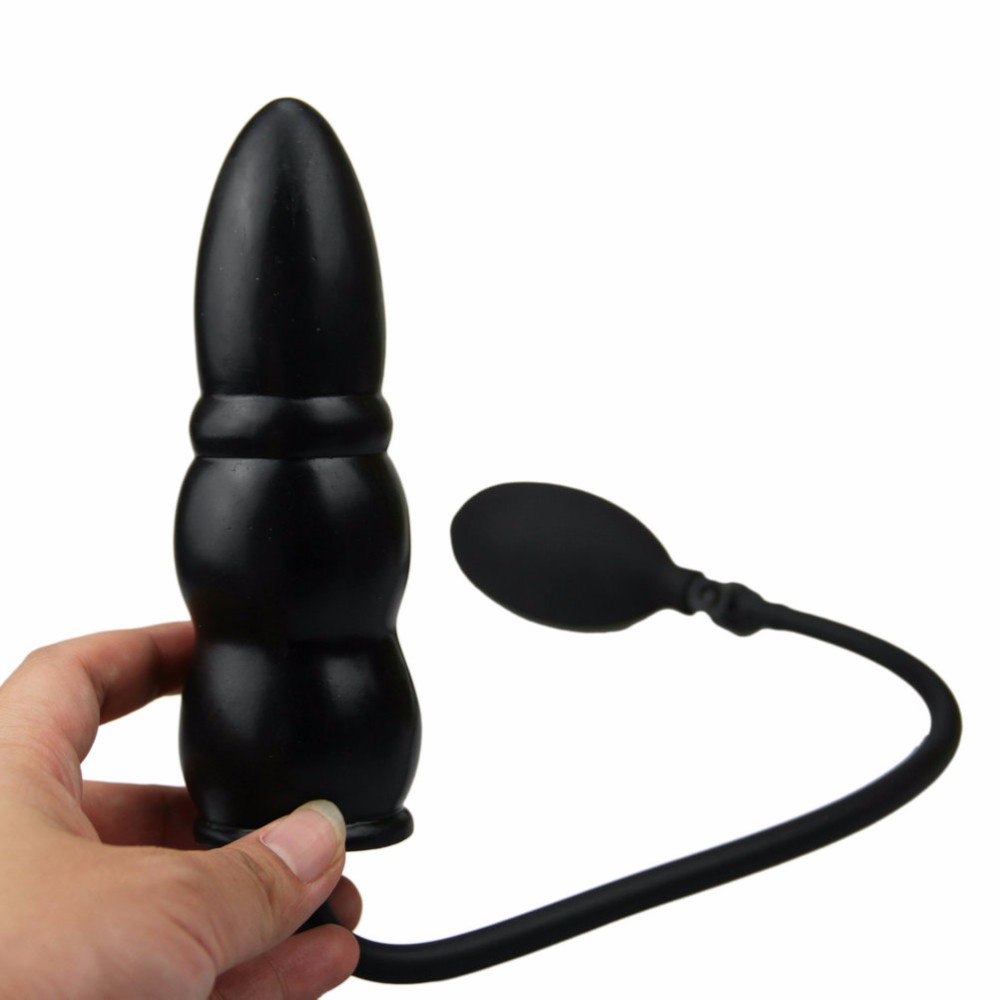 Large 3balls Inflatable Anal Plug Adjustable Girth Gay Butt Plug Penis Dildo For Women Intumescent Vaginal Stopper - 4