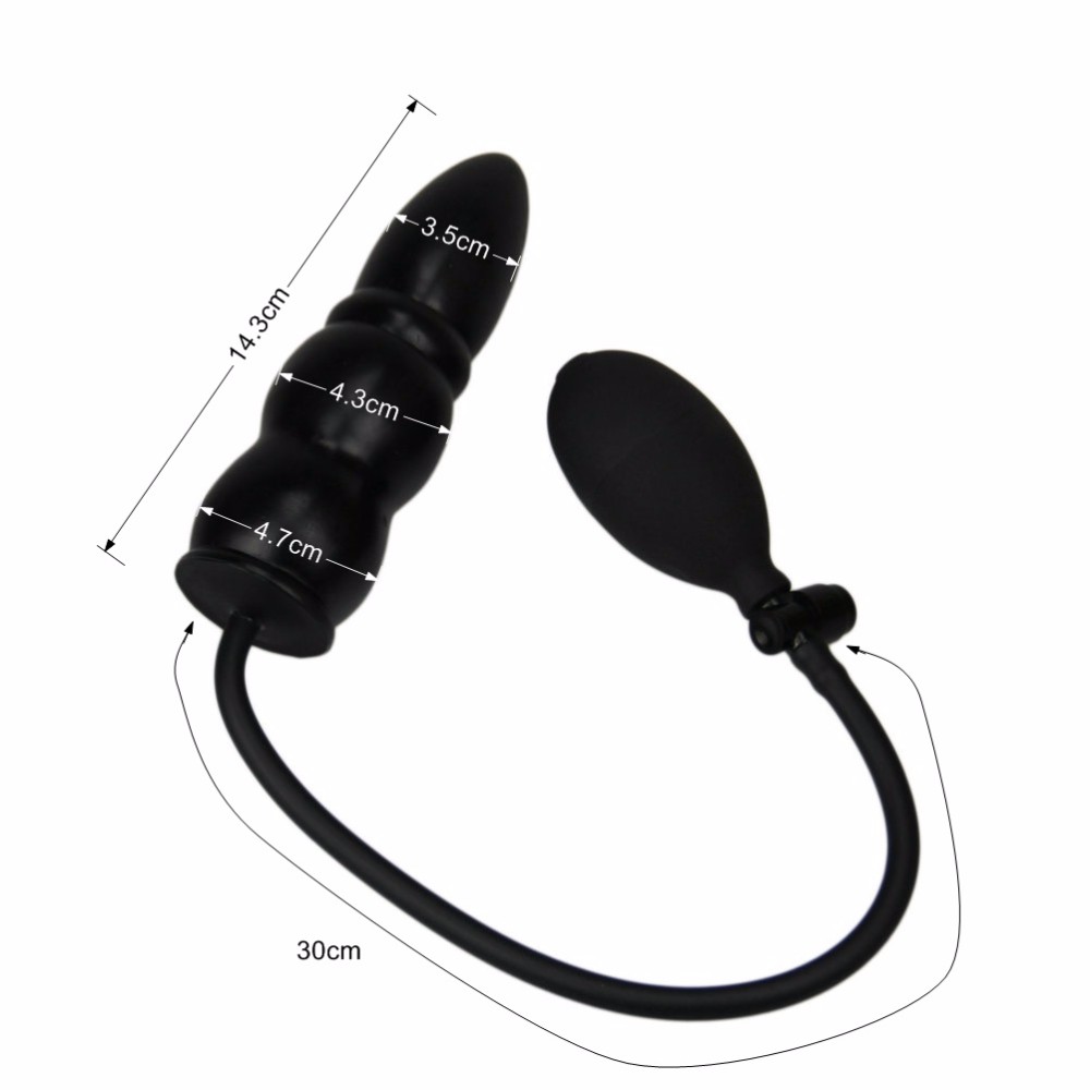 Large 3balls Inflatable Anal Plug Adjustable Girth Gay Butt Plug Penis Dildo For Women Intumescent Vaginal Stopper - 2