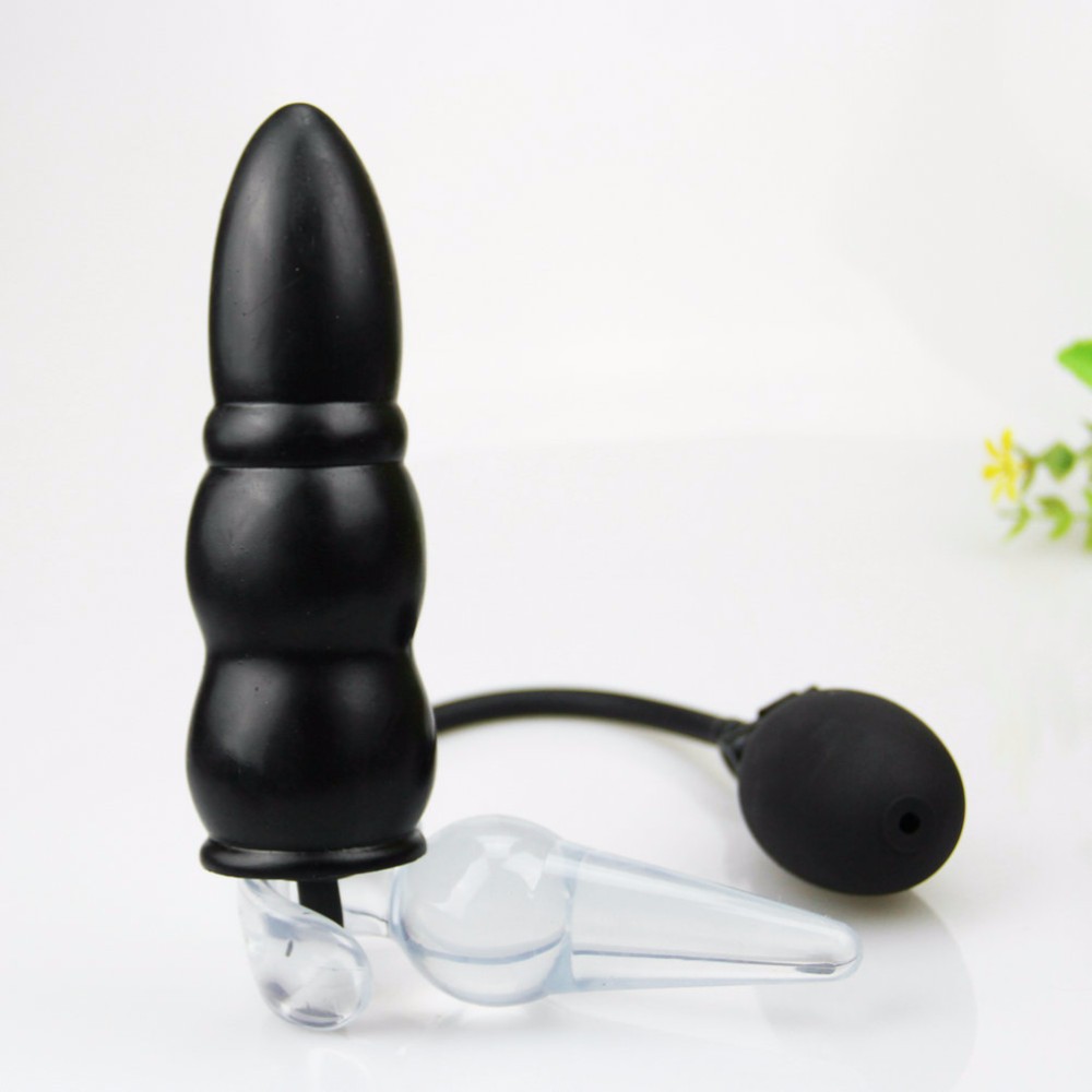 Large 3balls Inflatable Anal Plug Adjustable Girth Gay Butt Plug Penis Dildo For Women Intumescent Vaginal Stopper - 1