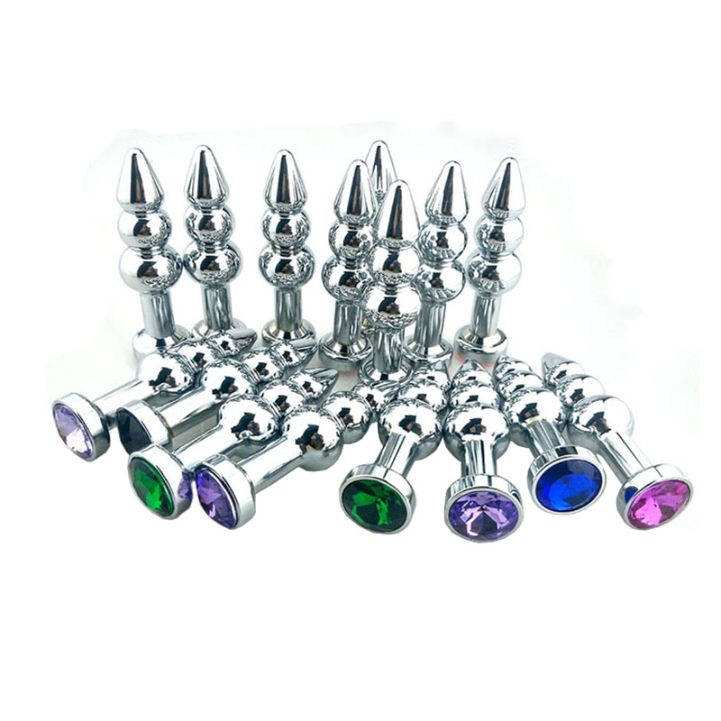 Quality Metal Anal Dildo With 3 Balls Crystal Jewelry Butt Plugs Erotic Adult Sex Toys For Women Men - 1